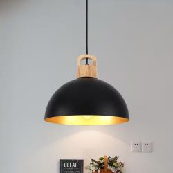 23.6 in. 1-Light White Rustic Metal Dome Shade Pendant Light with Adjustable Chain L26 