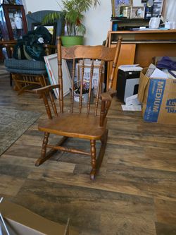 1930's Pressback Child's Rocking Chair Good Condition