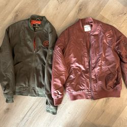 Men’s Element and Modern Amusement Bomber Jackets Size Large 