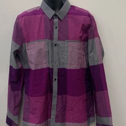 NWT Express  Men's Purple Plaid Extra Slim Fit Shirt Sz XL MSRP $69.90