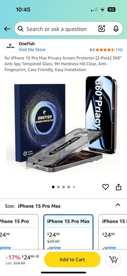 Privacy Screen IPhone 15 Pro Max