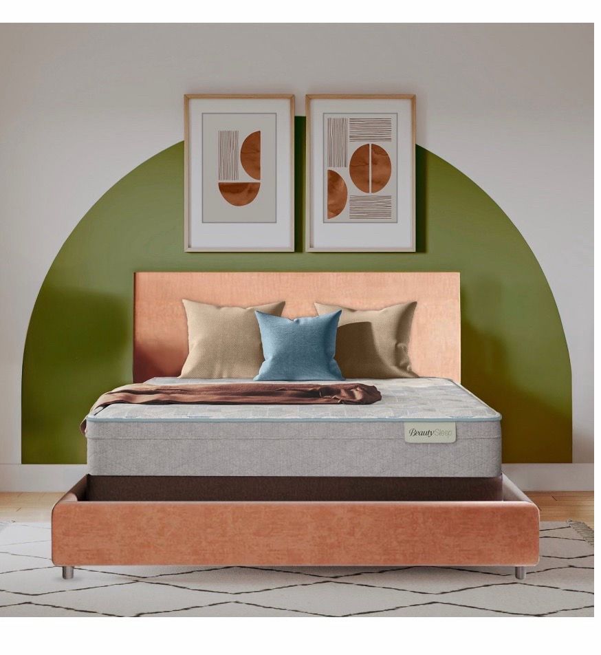 BeautySleep FULL Size Amber Bliss Medium Euro-Top Mattress 2 PC Set with Box Spring Brand New