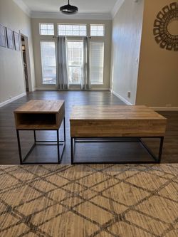 Wood Top Coffee Table and End Table Set