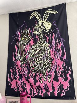 praying rabbit tapestry 55 inches tall