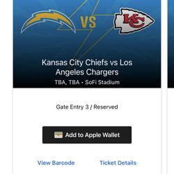 KANSAS CITY CHIEFS VS LOS ANGELES CHARGERS