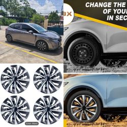 BRAND NEW 4X16” Full Wheel Covers Hub Caps Snap On Fit R16 Tire & Steel Rim 🚗✨