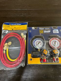 Yellow Jacket Titan 4-Valve Manifold & Hose Set