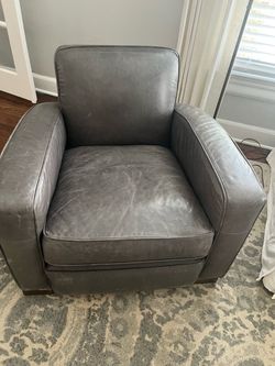 RH leather library chair