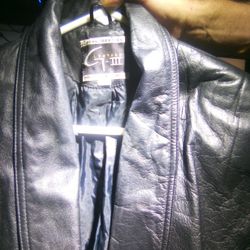 Global Identity Black Leather Women's Trench Coat Size Small