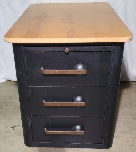 Black Classical Nightstand End Table w/ 3 Drawers & Pullout Leaf Cabinet Furniture