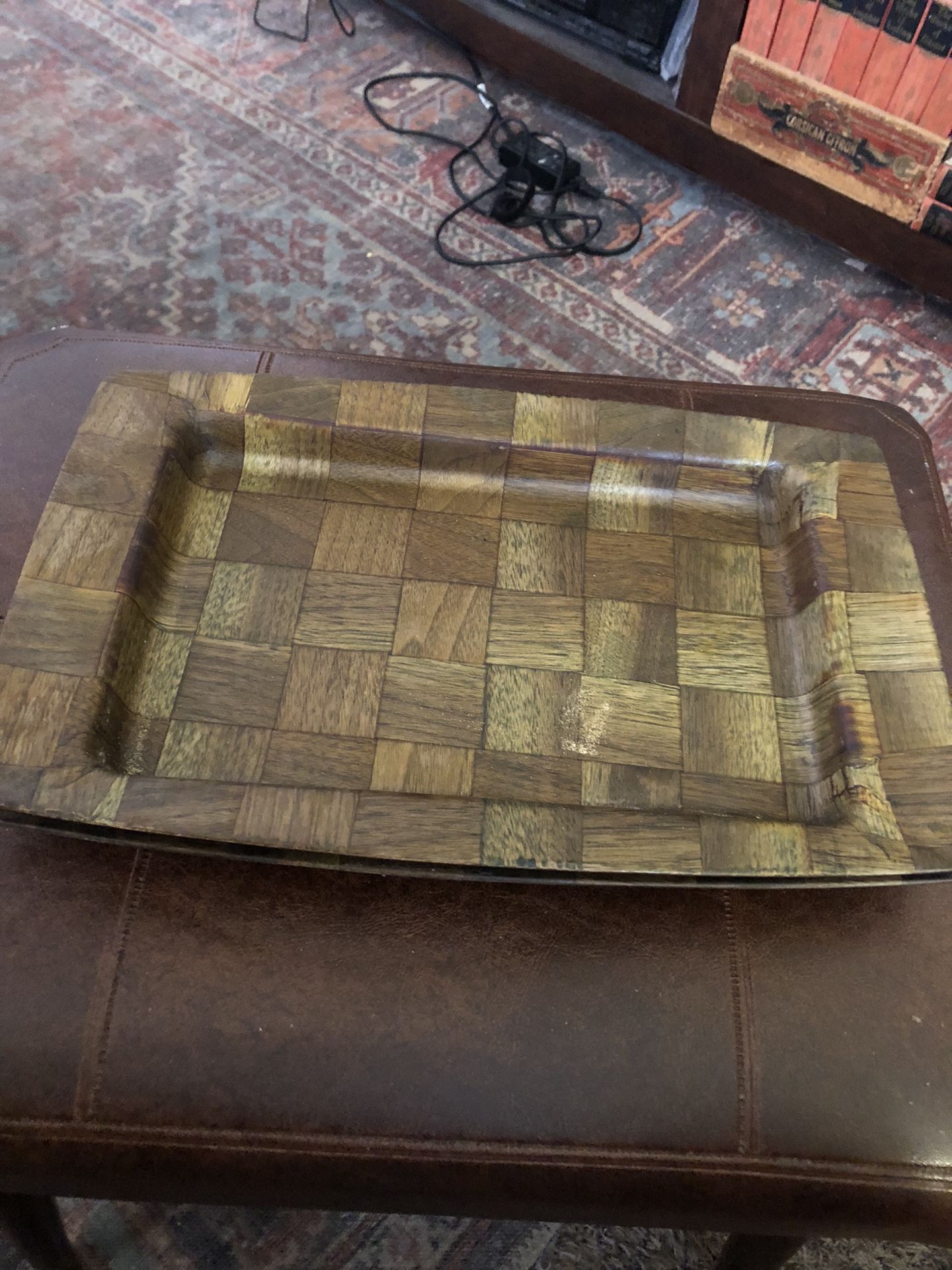 Vintage 70s Promo Item Weavewood for Swanson’s Classic TV Dinner Trays: