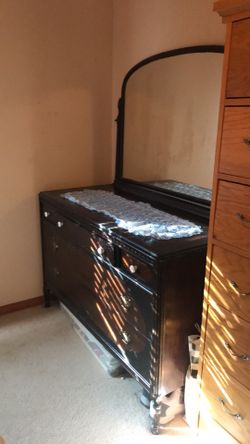 Antique dresser and mirror