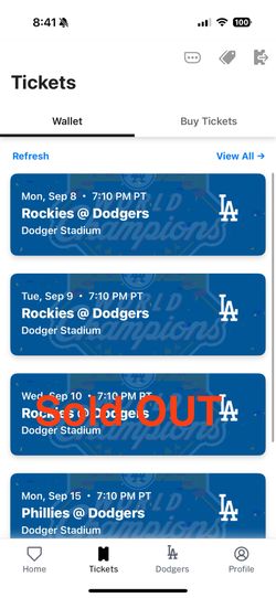Dodger Tickets For Sale!!!