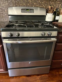 stainless steel GE freestanding gas range