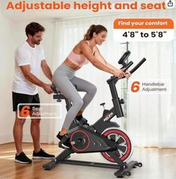 RELIFE REBUILD YOUR LIFE Exercise Bike Stationary for Home Indoor,Cycling Bike with Silent Belt Drive for Home Cardio,Brake Pad Resistance with djusta