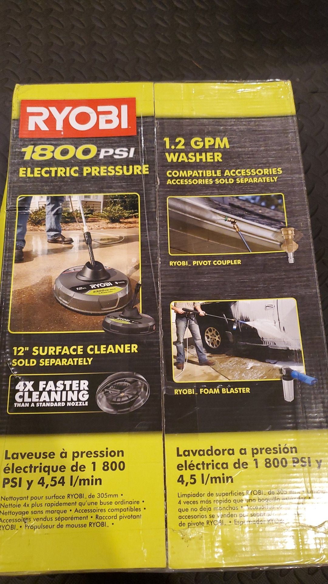 RYOBI 1,800 PSI 1.2 GPM Cold Water Electric Pressure Washer