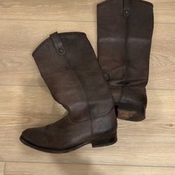 Frye Melissa Button Knee High Brown Boots