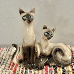 VINTAGE 1958 MID CENTURY LANE & CO VAN NUYS SIAMESE CAT TV TABLE LAMP 