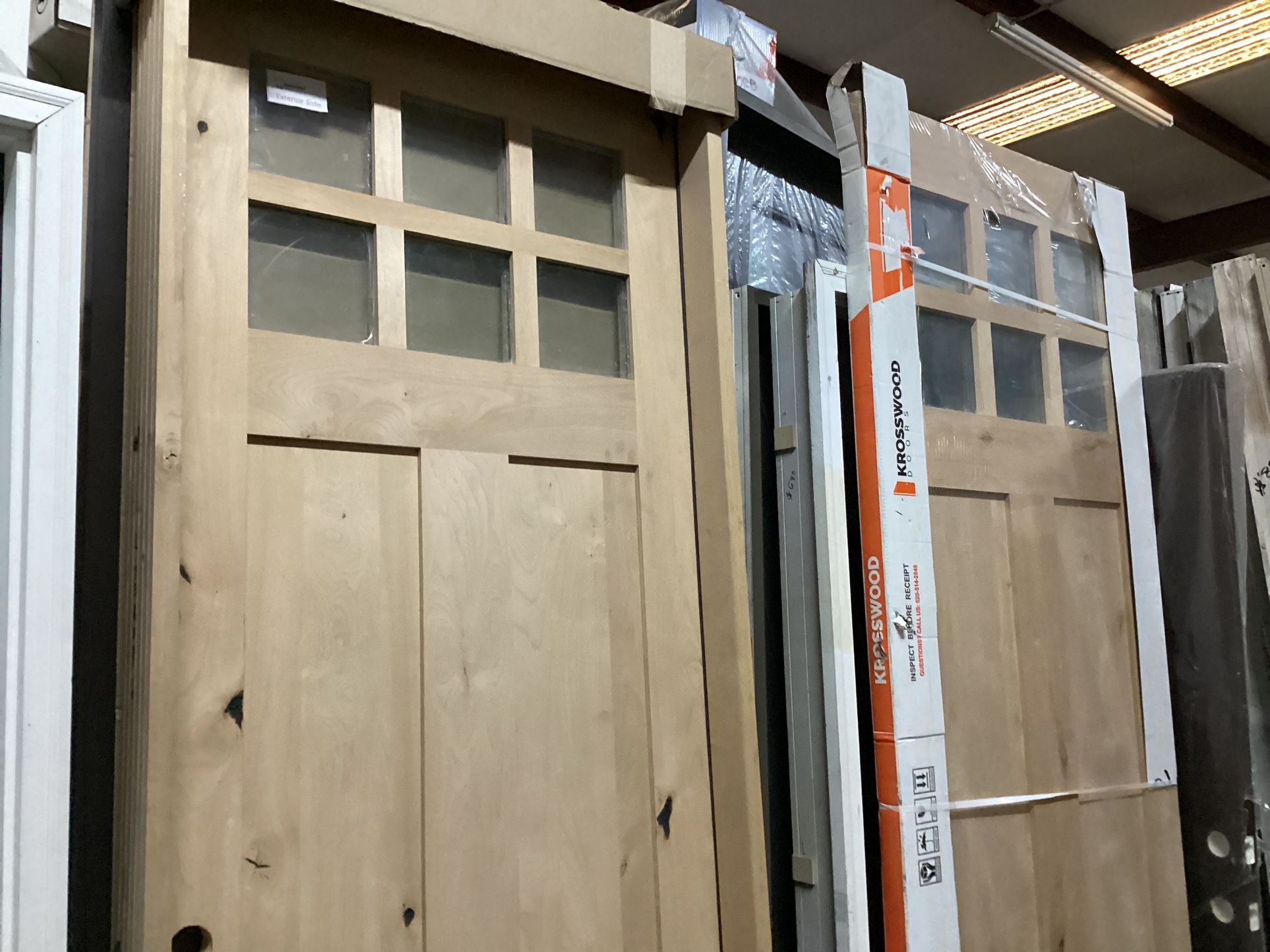 36 x 96 exterior doors($950); 72 x 80 exterior door($1300); 60 x 80 interior door($450) Double doors