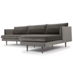 88” Charcoal Sofa Reversible  Chaise 
