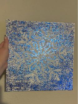 Glitter snowflake 12 by 12 painting