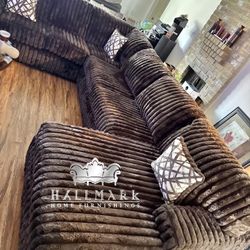 Chocolate Oversized Sectional Couch