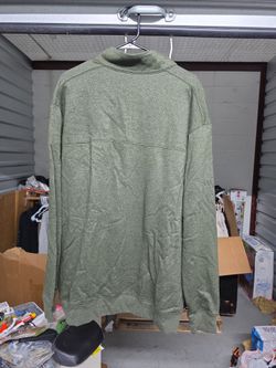 Green Quarter-Zip Pullover Sweatshirt XL Men