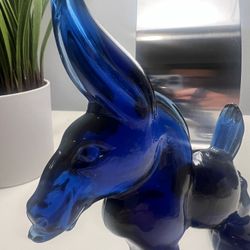 Vintage Democratic 2000 Heisey Glass HCA COBALT BLUE DONKEY FIGURE