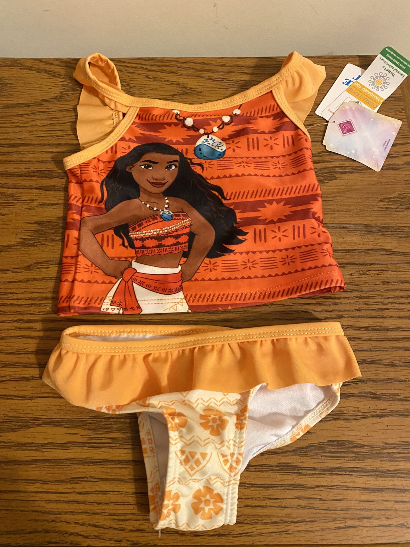 NWT Disney Princess Moana Two Pc Bathing Suit Size 2 Toddler 