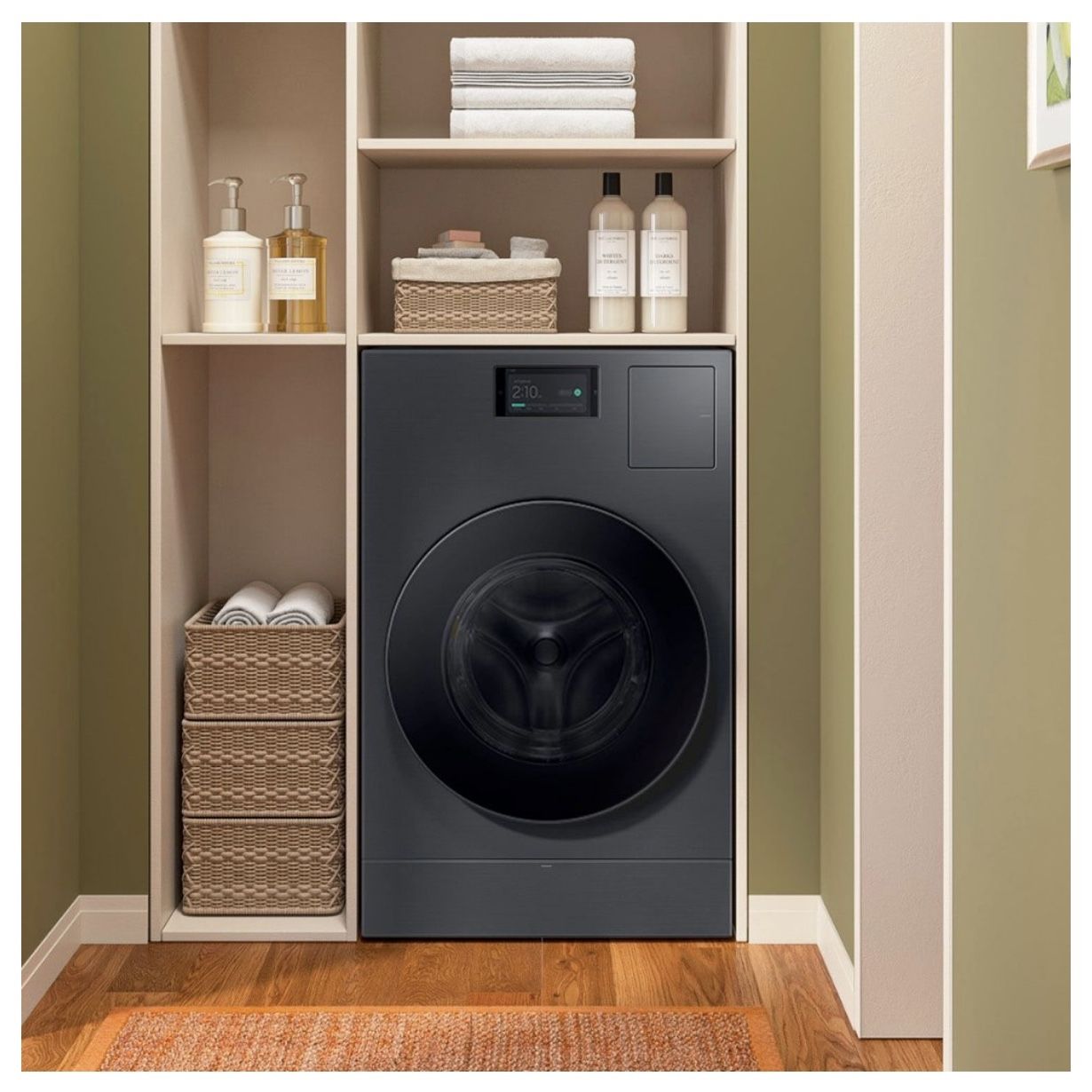 Samsung - Bespoke AI Laundry Combo 5.3 Cu. Ft. All-in-One Washer with Super Speed and Ventless Heat Pump Electric Dryer - Dark Steel