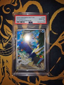 PSA 10 Oshawott #105 White Flare Illustration Rare 🔥 POP 416