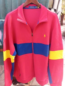 Polo Ralph Lauren men's double-knit mesh track jacket red
