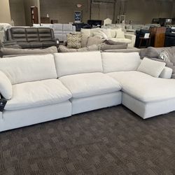 Cream White Feather Down Sectional 