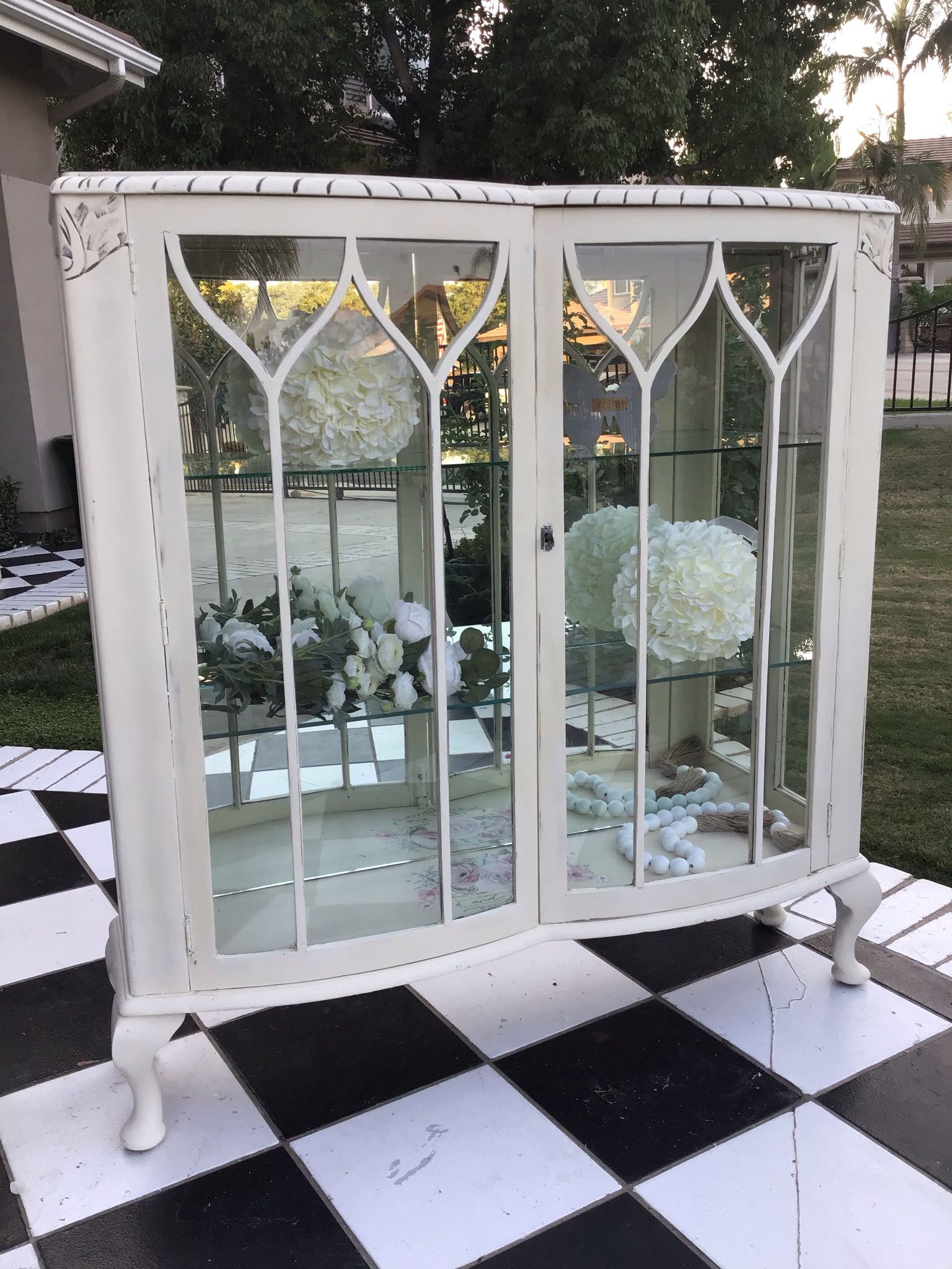 Beautiful Vintage Glass Curio Cabinet