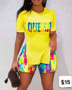 Yellow Queen Short Set