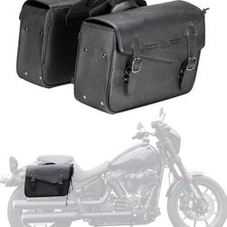 Quick Release Motorcycle Saddlebags Throw Over PU Leather Saddle Bags 36L