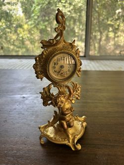 1890’s Brass Victorian Pedestal Clock Excellent Cond.
