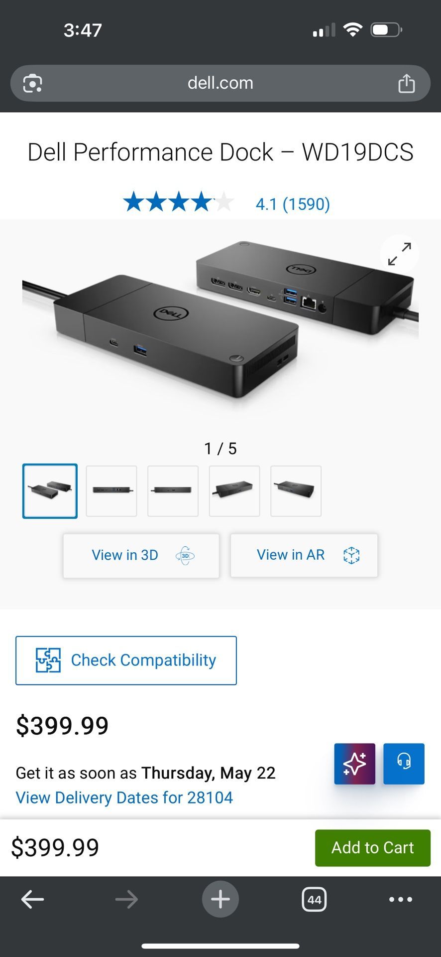 Dell Performance Dock WD19DCS