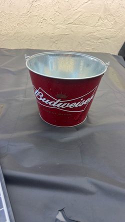 Galvanized beer Budweiser ice bucket