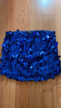 Fashion Nova Royal Blue Large Paillette Sequin Mini Skirt Festival Glam