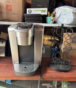 Keurig Coffee Maker and K Cup stand