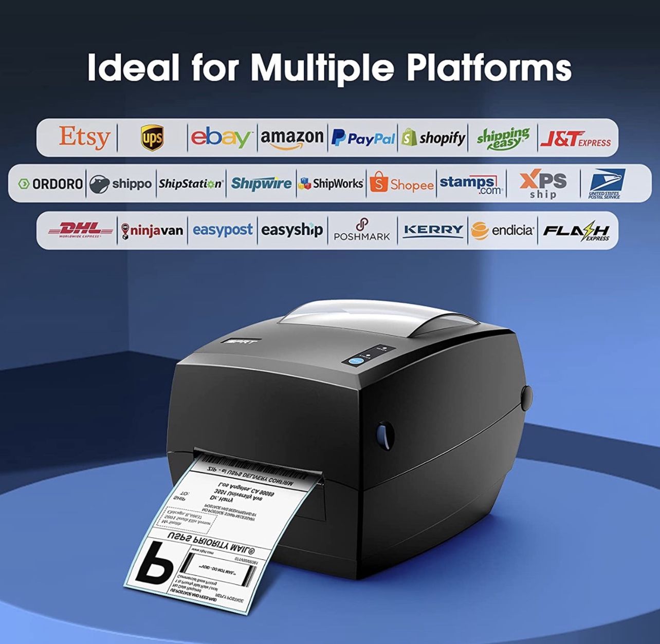 Desktop Label Printer, 6 IPS 4X6 High-Speed Label Printer, Direct Thermal Label Printer, Thermal Printer for Windows