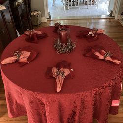 Ralph Lauren Ruby Red Christmas Table Linens & Decor
