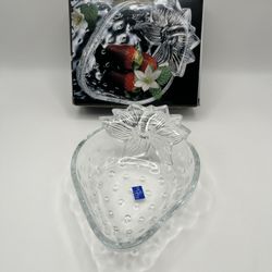 Vintage Studio Nova Strawberry Delight clear glass serving dish or candy bowl