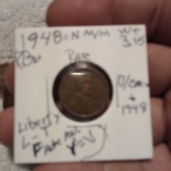 🇺🇸"  W/ P."Lincoln (1948)"No M./ M. ( W./² Errors ) Uncirculated