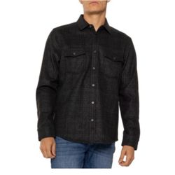 Age of Wisdom, Mens Black/Gray Plaid Lightweight Flannel Shirt, Size XXL, Used Once Great Condition !