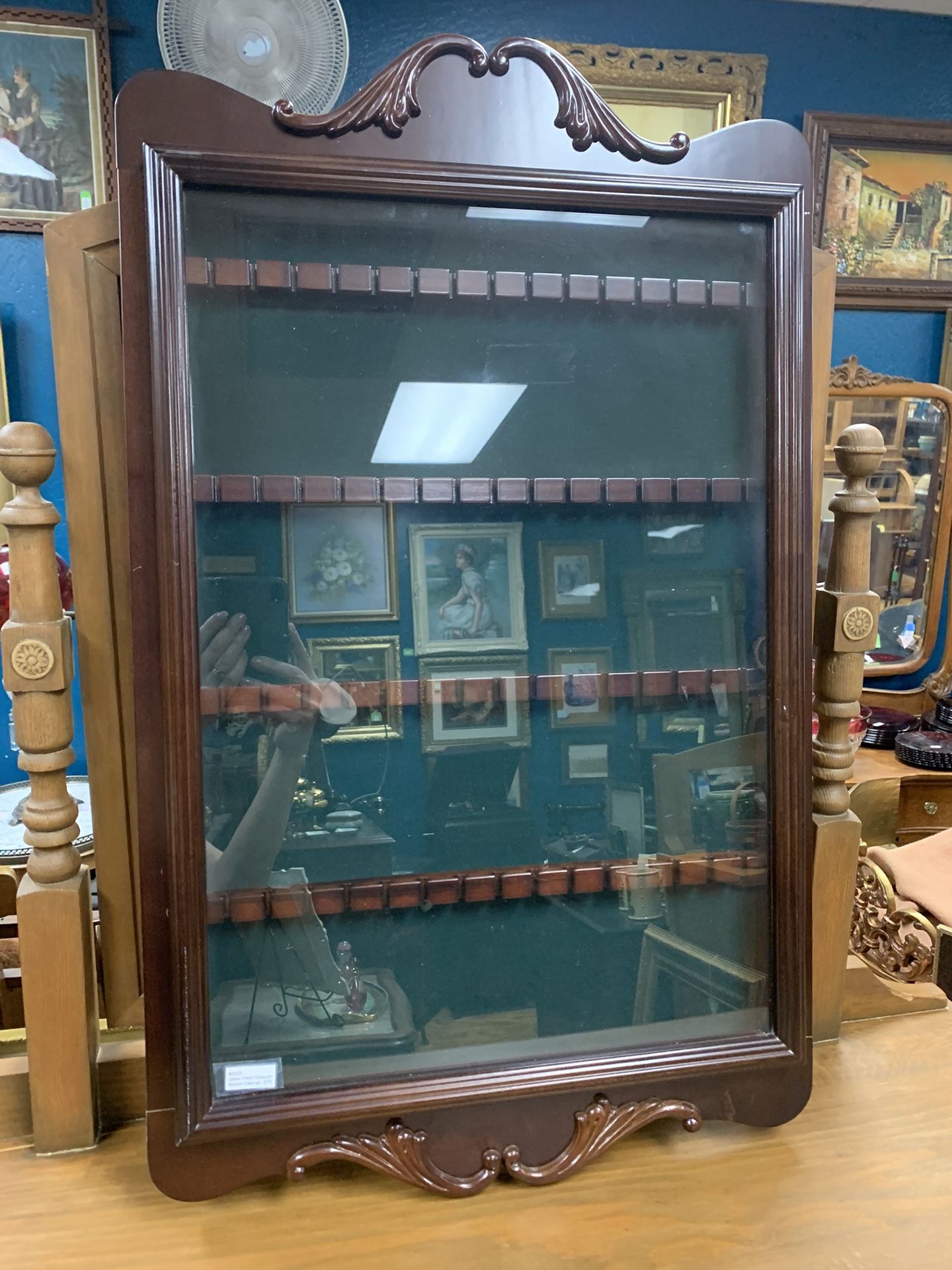 Glass Front Collector Spoon Cabinet