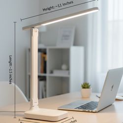 Small White LED Desk Lamp - 3 Brightness Levels