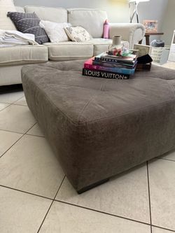 Large Tufted grey Ottoman Coffee Table