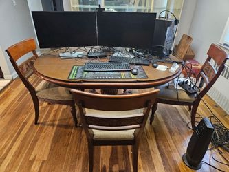 Cherry Wood Dining Table w/ 4 Chairs